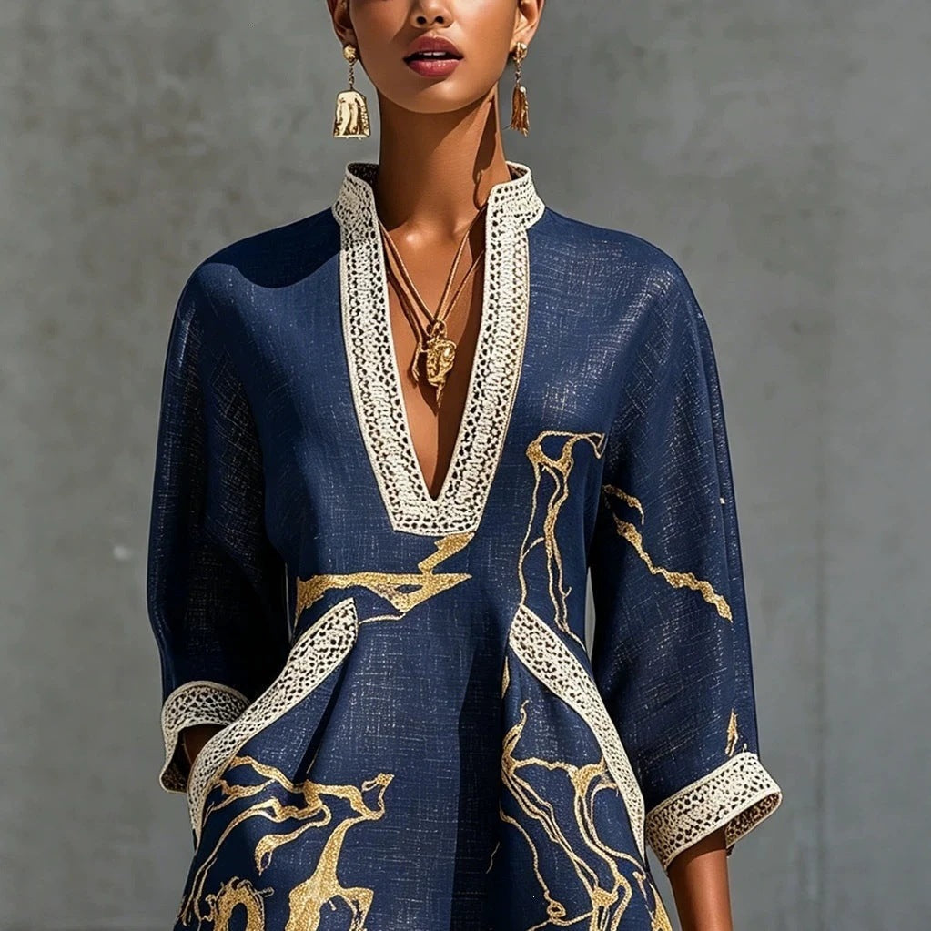 Maréa tunic dress in navy